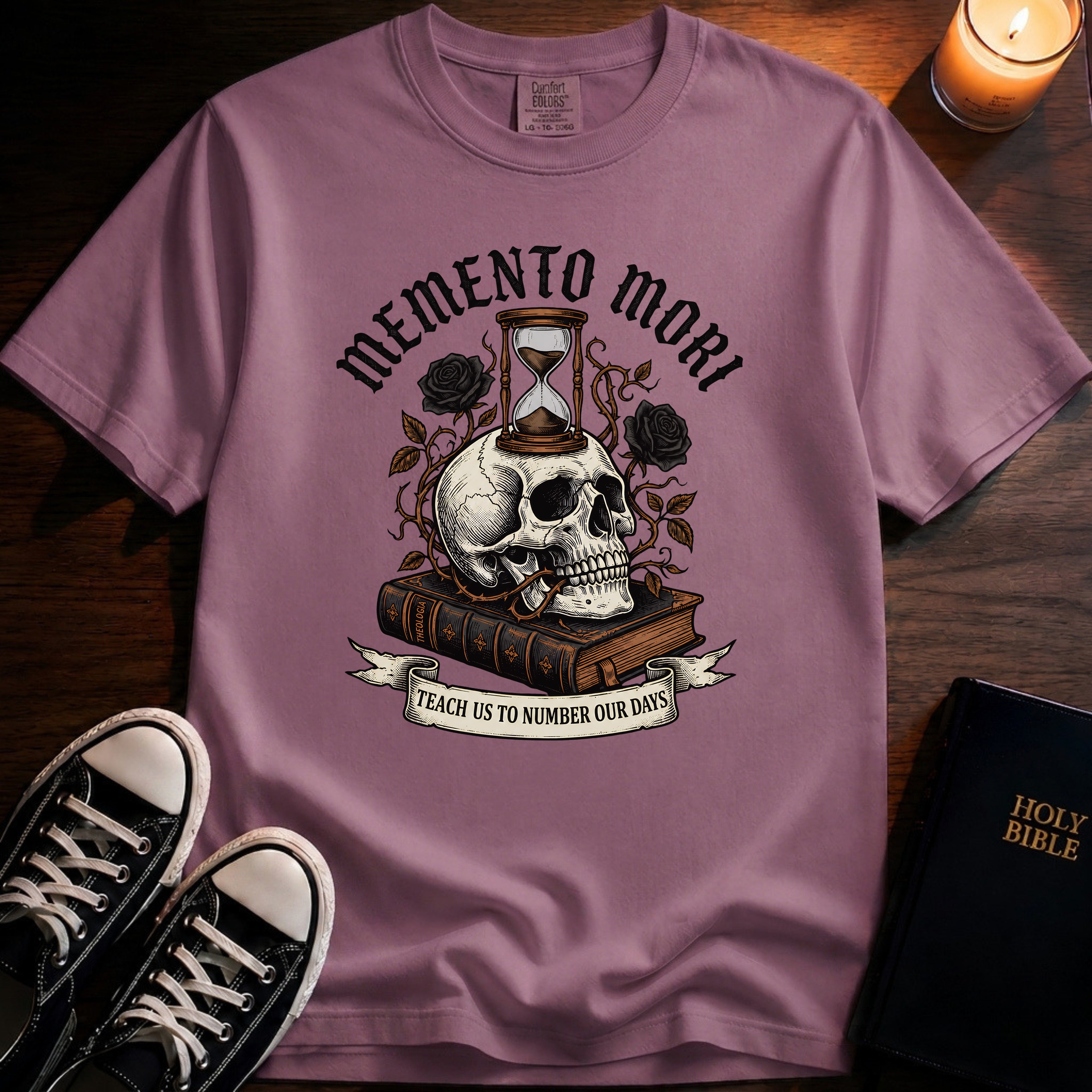 Memento Mori Skull & Hourglass T-Shirt