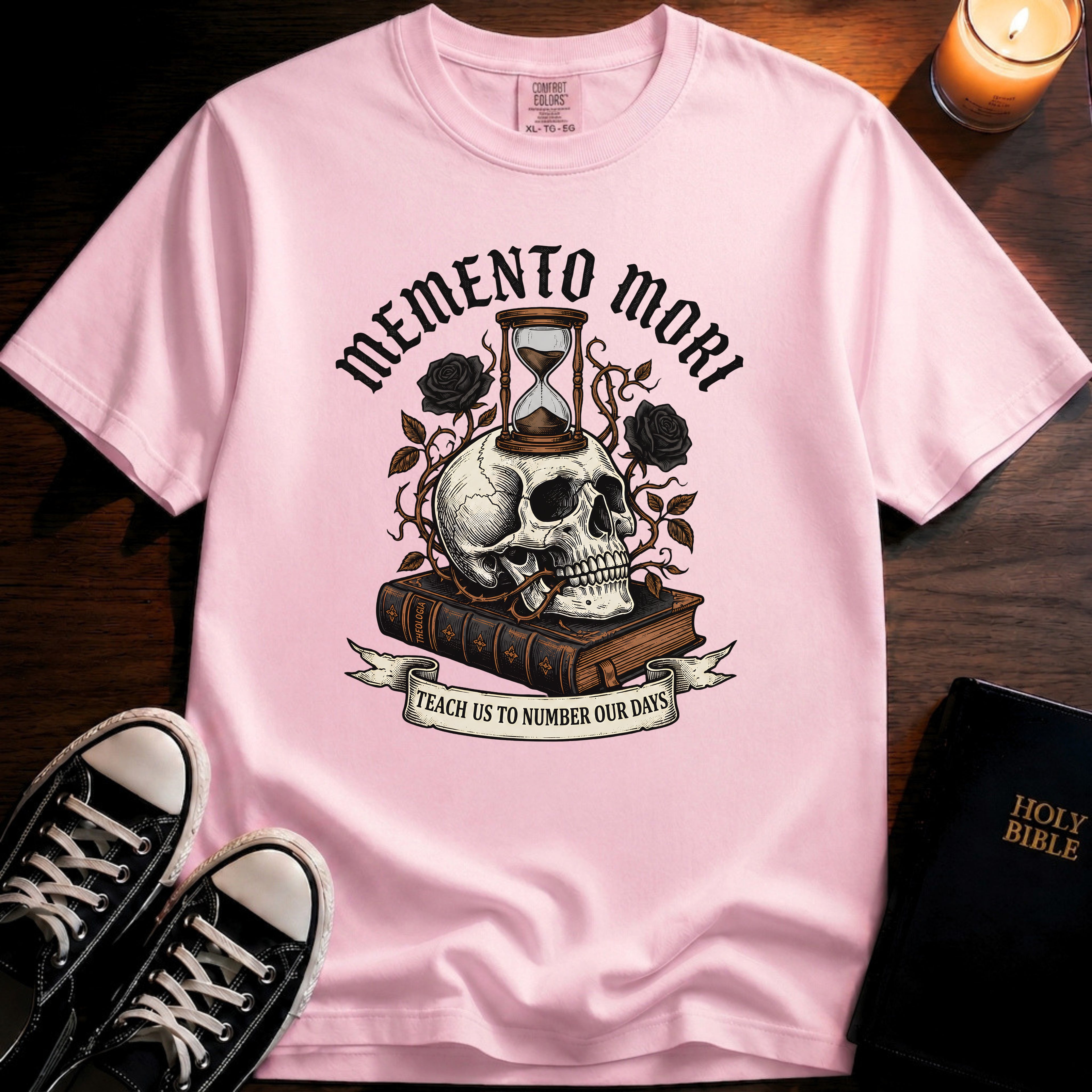 Memento Mori Skull & Hourglass T-Shirt