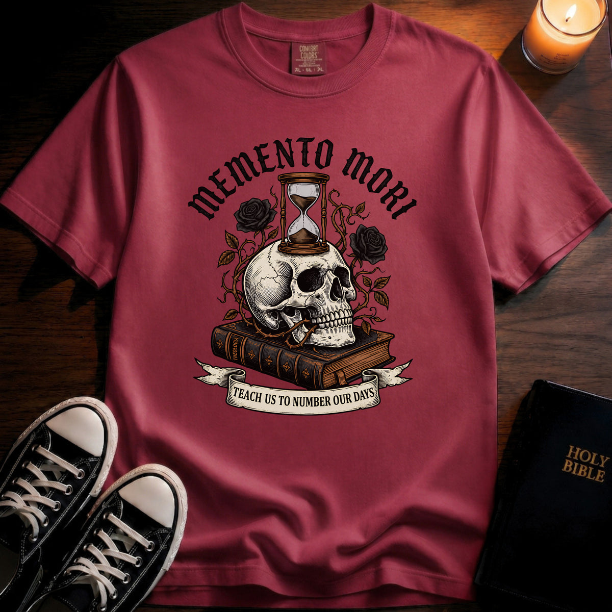 Memento Mori Skull & Hourglass T-Shirt